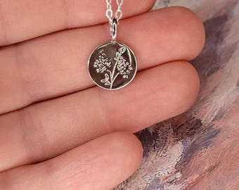Silver Flower Pendant Necklace | | Dainty Flower |