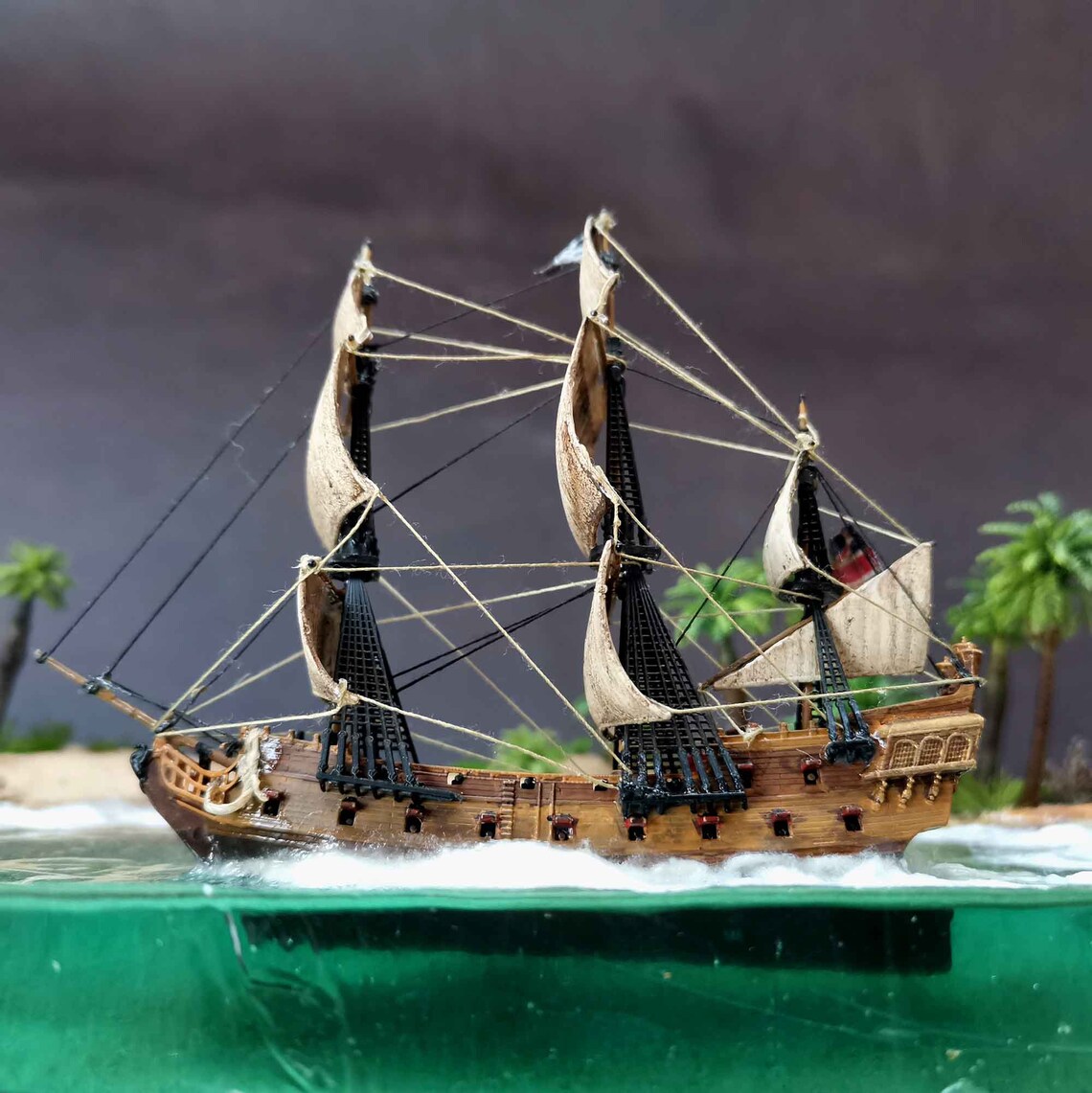 Black Sawn Galleon Diorama. - Etsy