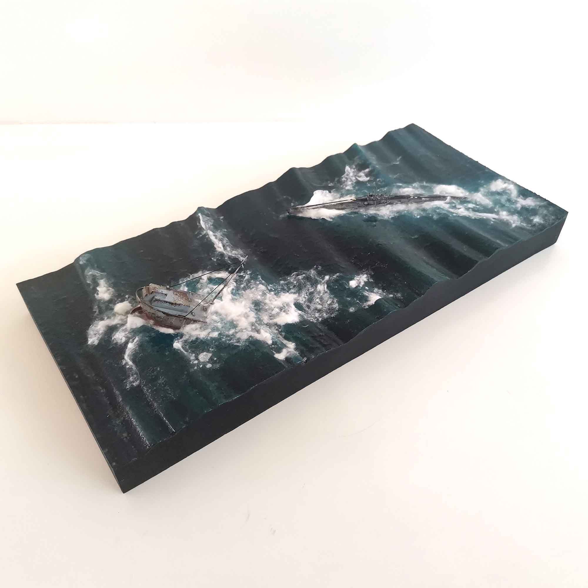 Diorama U Boat tipo VII C mercantile. Scala 1:700.