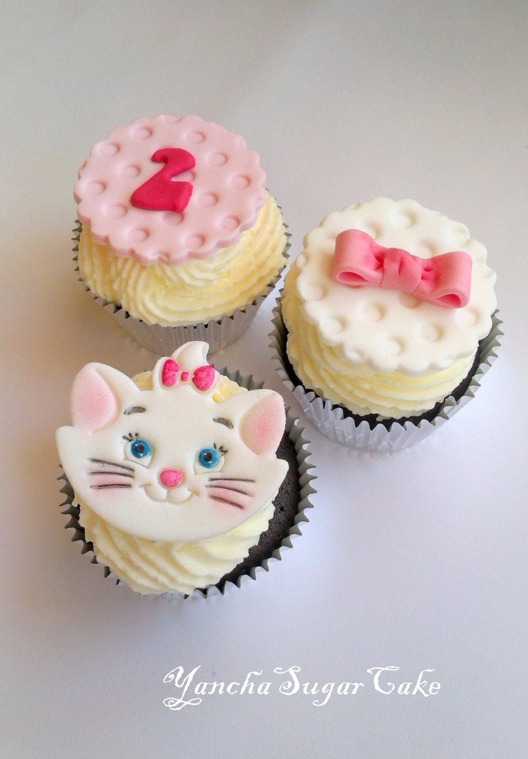 Fondant Edible Cupcake Toppers Marie Aristocats Set 12 Cake Etsy