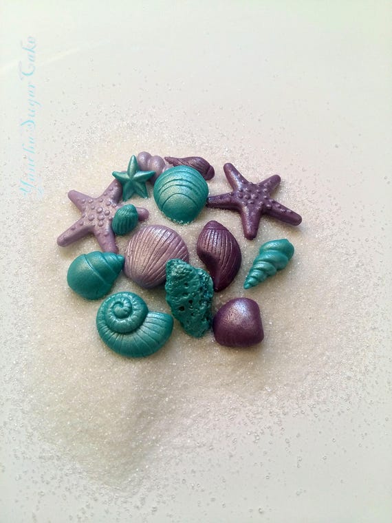 Fondant Seashells Under The Sea Gumpaste Decorations Cake Cupcake