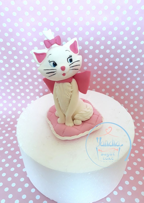 Fondant Edible Marie Cat Aristocat 3d Cake Topper Girl First