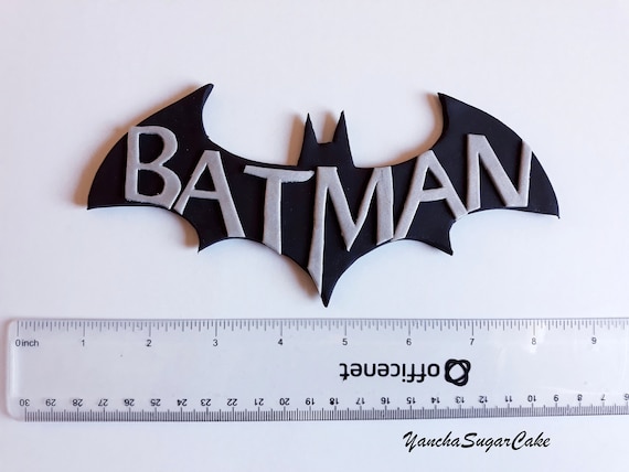 6 Batman Bat Signal Plaque Cake Topper Cupcake