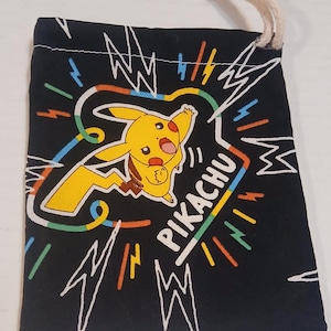 Pokémon Pikachu Preto e Amarelo Dados Caseiros Cartão Carteira Bolsa Bolsa Cordão Exclusivo