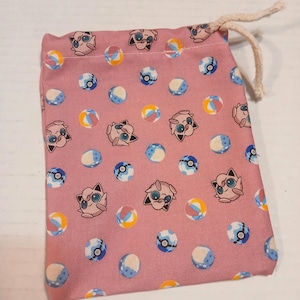 Jigglypuff Pink Pokémon Dados Caseiros Cartão Carteira Bolsa Bolsa Cordão Exclusivo