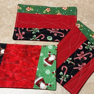 Mug Rugs; Peppermint Candy; Santa; Quilted