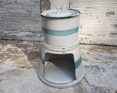 Vintage European Enamelware Coffee Tea Chocolate Warmer