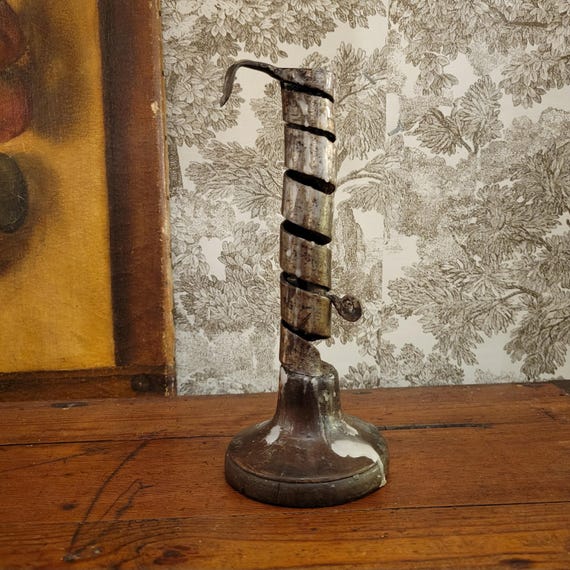 Antique French Rat De Cave Candlestick: Wine Cellar Lighting