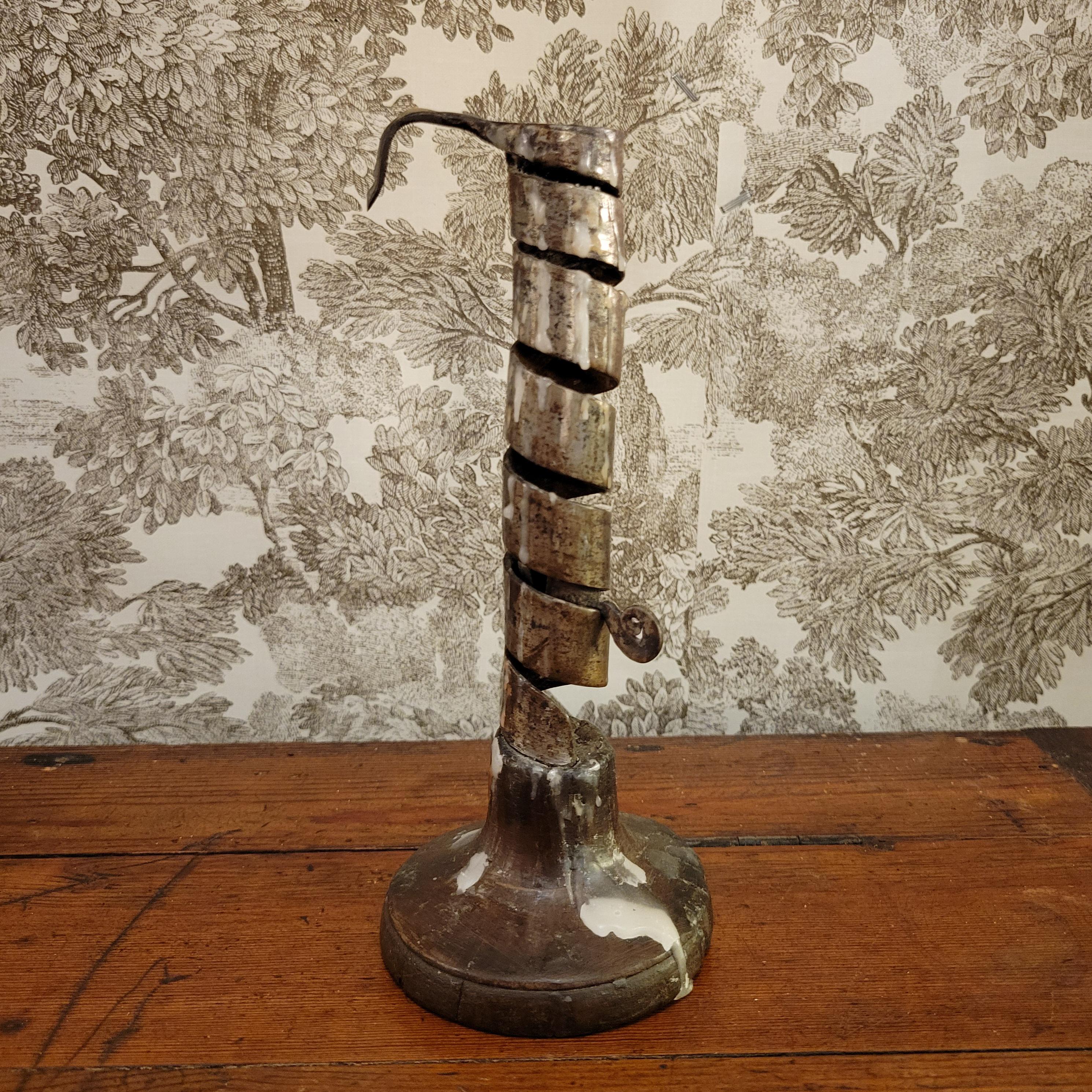Antique French Rat De Cave Candlestick: Wine Cellar Lighting