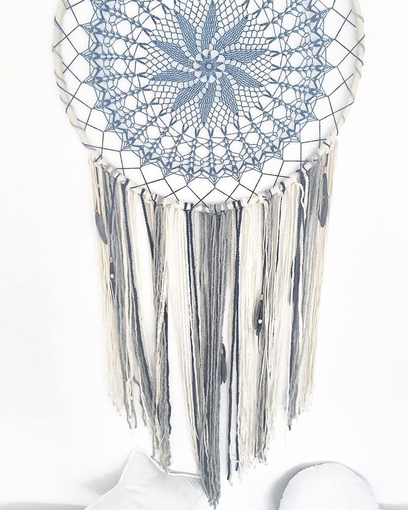 Dream catcher wall hanging navy tapestry boho dream catcher Etsy