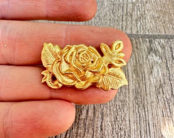 Broche Ancienne LANCÔME PARIS - Motif Fleurs, Couleur Doré, Occasion