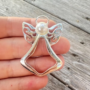 Vintage Jewelry Silver Tone Angel Brooch Angel Pin
