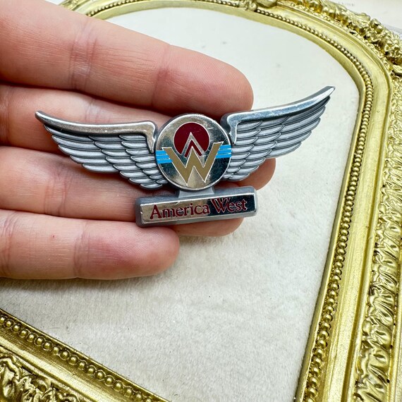 Vintage America West Airline Pilot Wings Pin Brooch - Etsy