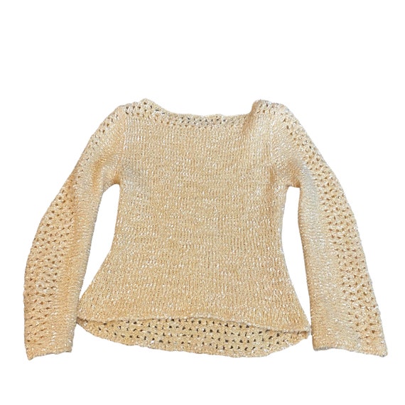 C.w.w wool mohair silk knit yellow sweater - image 2