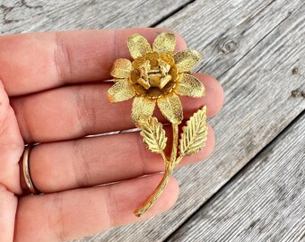 Broche Vintage En émail Cloisonné Hiboux - Bleu, Vert, Jaune Sur Ton Or - Bijou Ancien