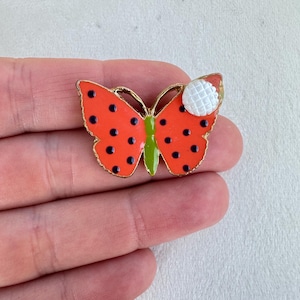 Vintage Schmuck Schmetterling Brosche Gefleckter Schmetterling Pin