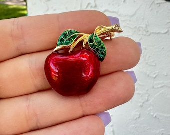 ユニークなヴィンテージのリンゴのブローチ - Etsy 日本