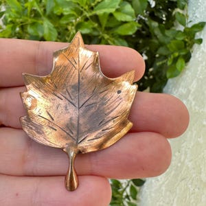 Vintage Jewelry Stuart Nye Copper Sterling Maple Leaf Brooch Pin