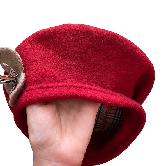 Elosegui Boinas women’s red wool beret hat dames … - image 7