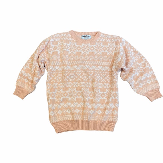 Objectives | vintage pink snowflake sweater | Med… - image 1