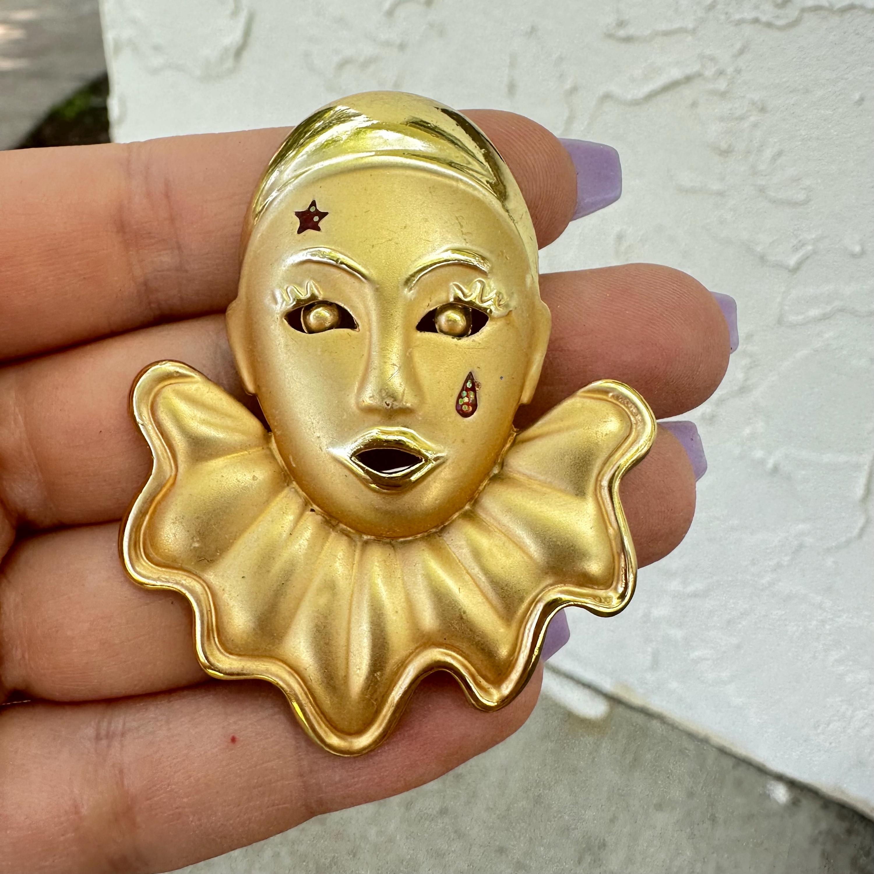 Vintage Jewelry Crying Clown Brooch Pin - Etsy