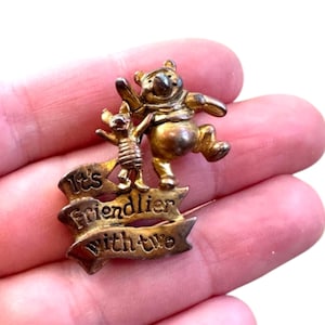 Broche Vintage Disney Pooh e Leitão Presente para Amantes do Pooh Vintage Pooh Leitão Vintage Presente para Amantes da Disney