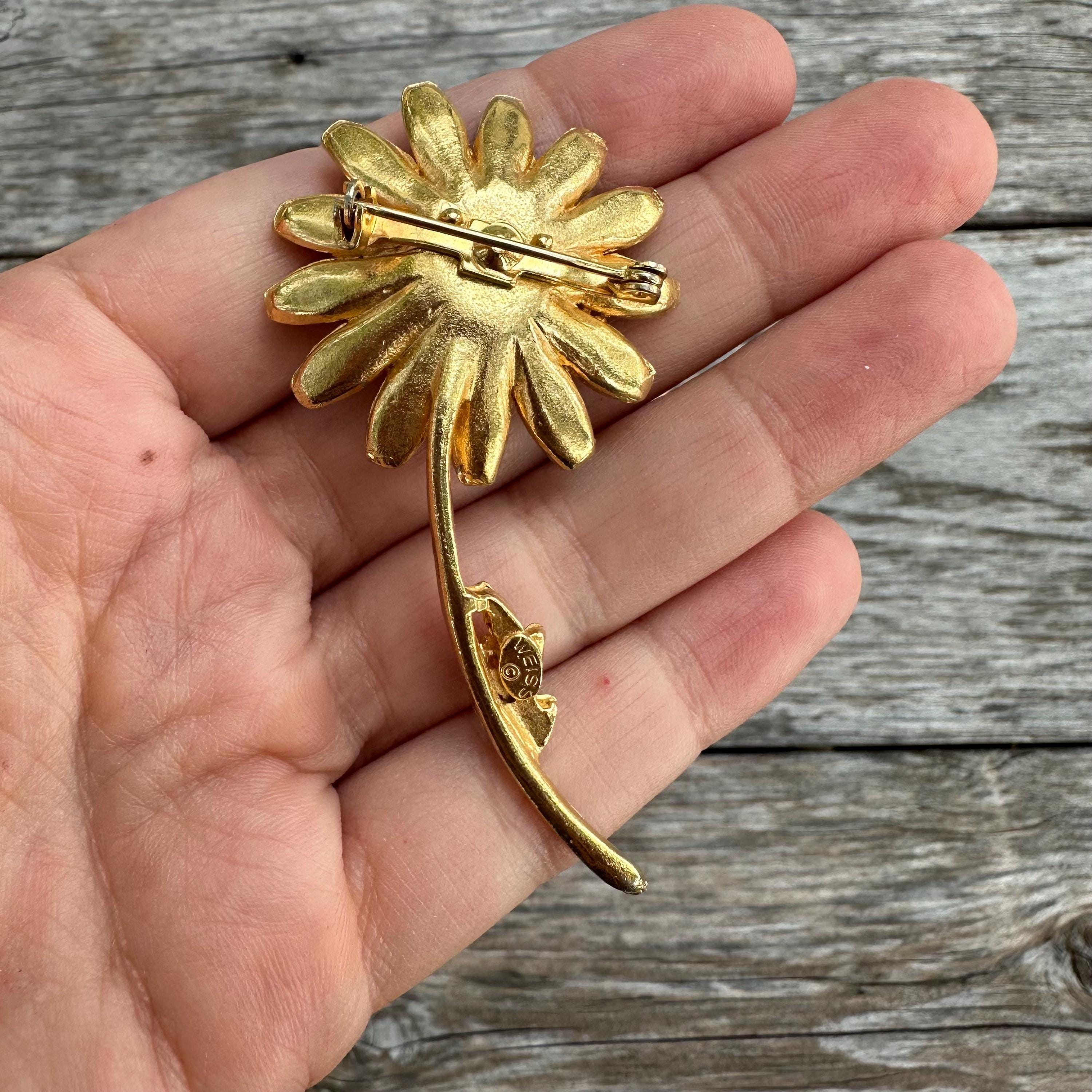 Vintage Enamel Flower Brooch, Colorful Mid-century 60s Style - Etsy
