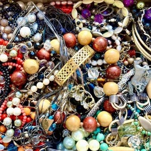 Mixed Costume Jewelry Lot: Vintage to Modern, Crafting & Resale