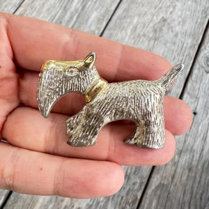 Vintage Jewelry MJ Scottie Dog Brooch Pin Scottie Dog Jewelry