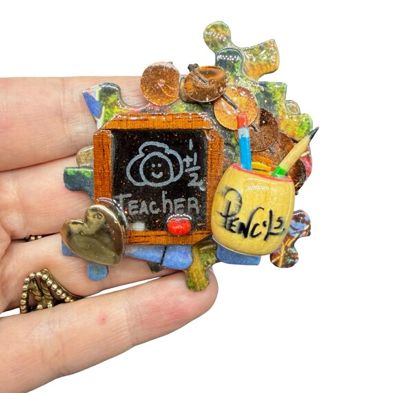 Teacher Brooch Vintage Teacher Pin Unique Teacher Jewelry Teacher Gift
