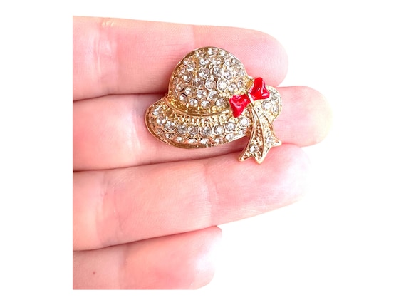 Lot De Bijoux Anciens : 5 épingles à Chapeau Et 1 Broche Strass - Métal Doré Et Céramique