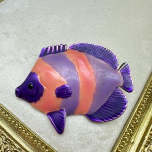 Vintage Tropical Fish Brooch Pendant Pin