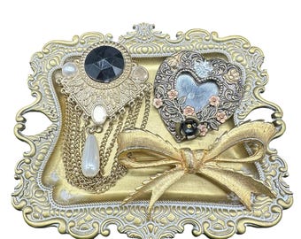 Lote de broches vintage: Materiais para artesanato em bijuteria, Reaproveitamento