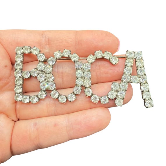 Vintage Boca brooch Boca rhinestone pin