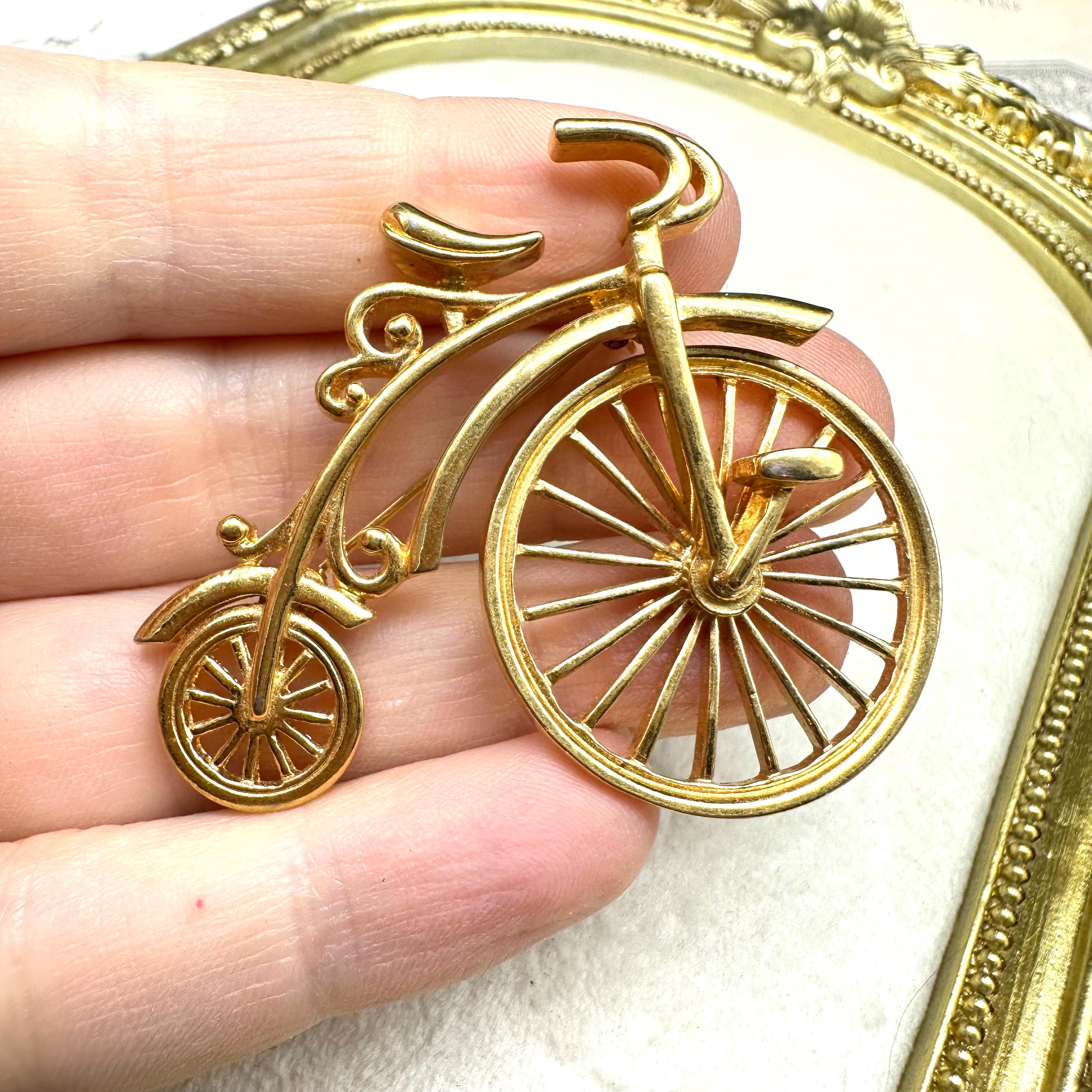 Vintage Bicycle Brooch With Quartz Cardini Watch Cardini Quartz Watch - Etsy main image 3