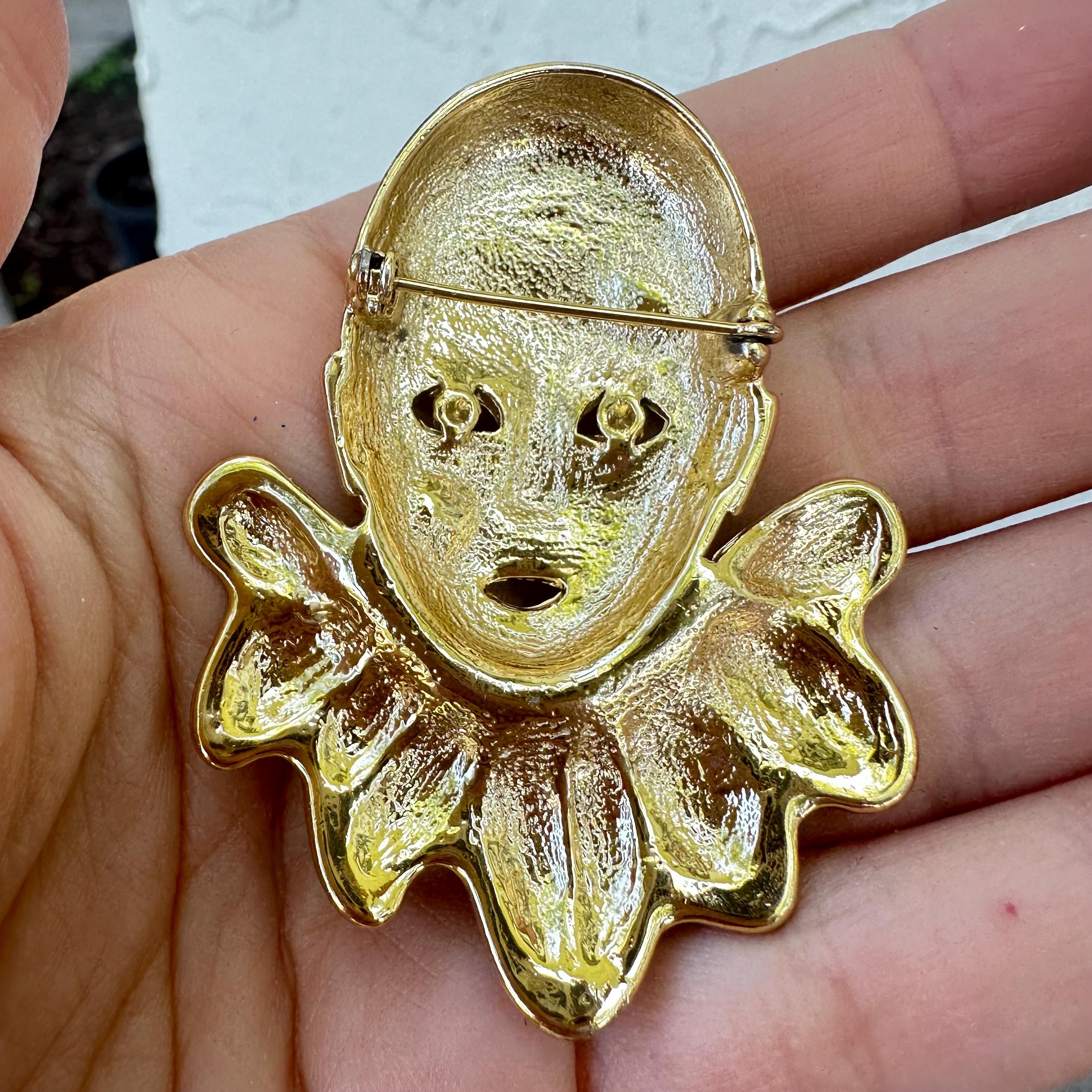 Vintage Jewelry Crying Clown Brooch Pin - Etsy