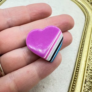 Lea Stein Layered Pink Heart Lucite Brooch Paris France Jewelry Pin RARE