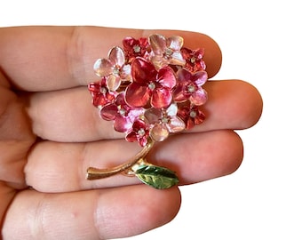Vintage Hydrangea Brooch Flower  Pin