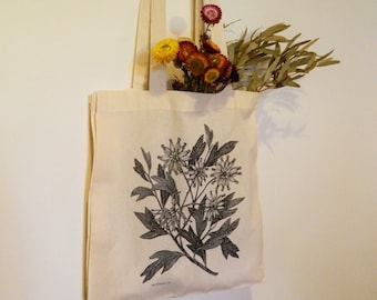 Calico bag, Tote bag, Australian Native Flowers, Eco friendly bag, Cotton bag, Firewheel Flowers