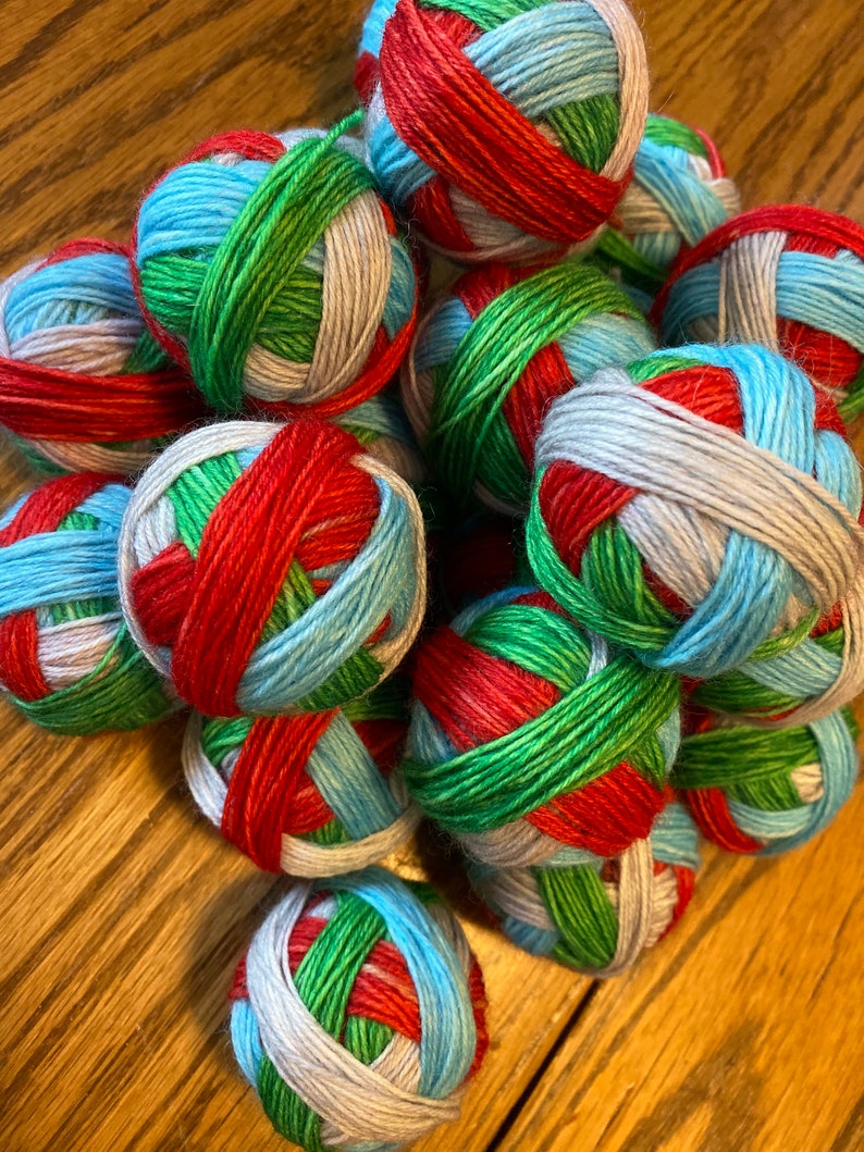 Hand Dyed Self Striping Sock Yarn Christmas Yarn Wool & Etsy
