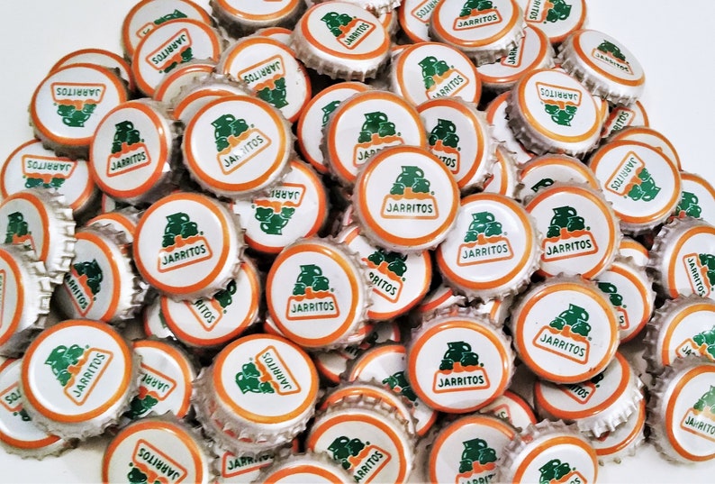 100 Jarritos Recycled Soda Bottle Caps orange White and Etsy