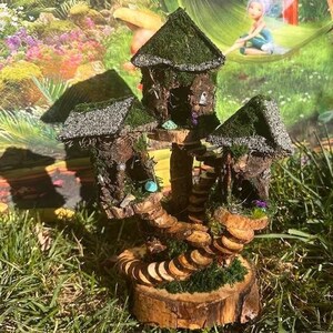 Little Wishes Handmade Fairy House With Lights Fairy House With Lights Wooden Fairy House Wooden Fairy House Custom Fairy House
