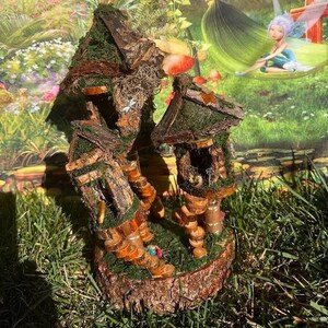 Adorable Small Fairy House With Lights Cutie Pie Fairy House Decor Handmade Fairy House Cute Fairy House Fairy House Wooden Fairy Garden Hou