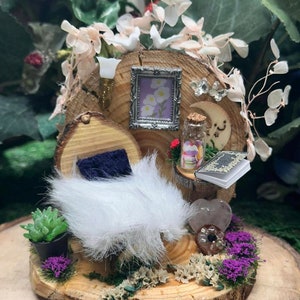 Fairy House Bedroom Wall Hanging or Set on Tabletop, Fairy Accessories, fairy house