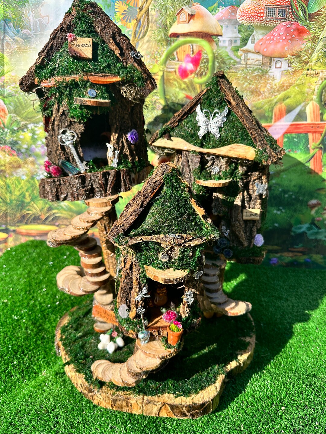 Breathtaking Large Fairy House Fully Decorated With Furniture Etsy