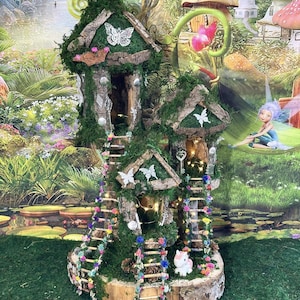Fairy House With Stunning Accents And Lights Has Adorable Fairy Ladders Mermaid House Decor