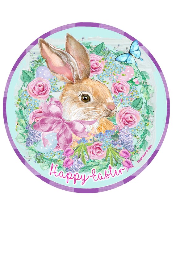 EASTER BABY BUNNY Printable Door Hanger Printable Shabby Wall - Etsy