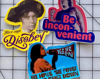 Words of Power Sticker Set, Dolores Huerta Fannie Lou Hamer Alice Paul Vinyl Decals