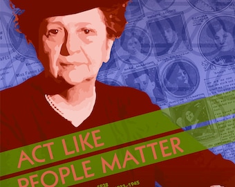 Frances Perkins print design, Act Like People Matter, perSISTERS series in the Female Power Project