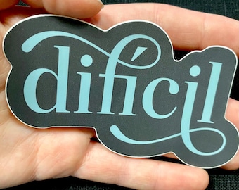 Sticker difficile vinyle imperméable, citation féministe, sticker mot espagnol pour ordinateur portable et bouteille d'eau